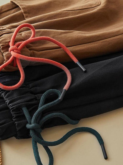 Simple Style Comfortable Elastic Waist Ladies Radish Pants