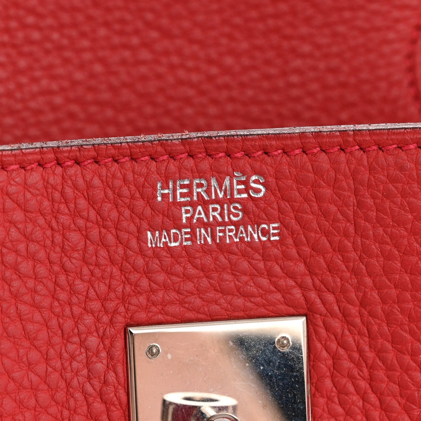 Taurillon Clemence Birkin 40 Rouge Venetian