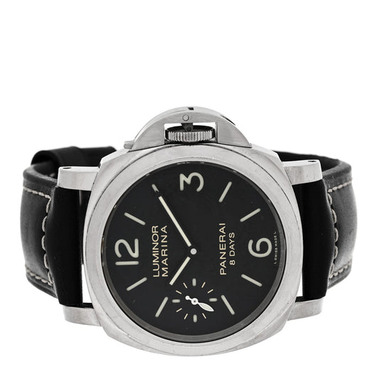 Stainless Steel Calfskin 44mm Luminor Marina Manual Winding Watch Black PAM00510