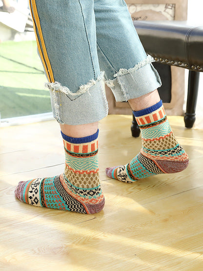 Female Knitted Casual Vintage Thick Warm Socks