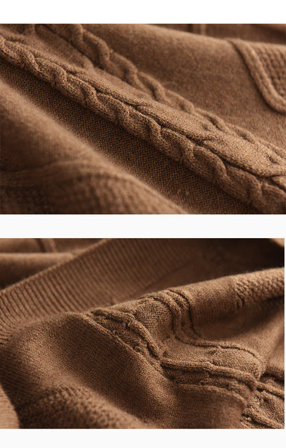 Vintage Twist Knit Turtleneck Vest