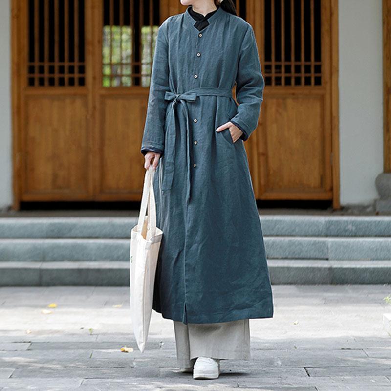 Autumn Loose Casual Cotton Linen Long Coat