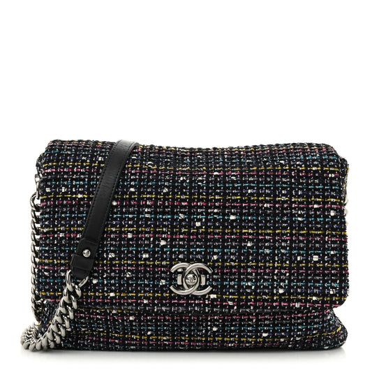 Tweed Small Messenger Flap Navy