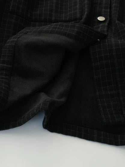 Vintage Loose Plaid Print Single Breasted Coat