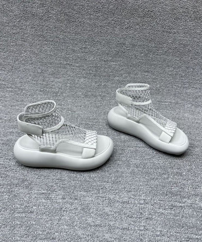 Grey Platform Breathable Mesh Casual Splicing Sandals