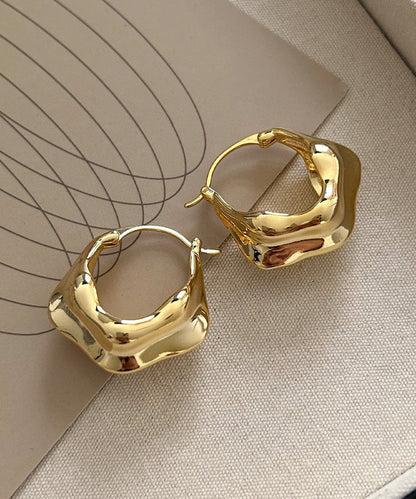 Fashion Gold Copper Overgild Hoop Earrings