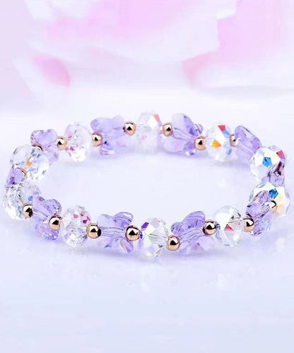 Beautiful Rainbow Crystal Butterfly Beading Chain Bracelet