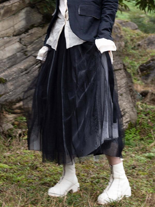 Simple Black Two Ways To Wear Gauze Skirt