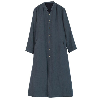 Autumn Loose Casual Cotton Linen Long Coat