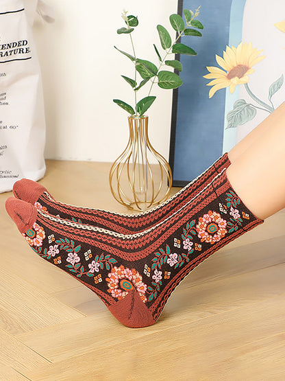 5 Pairs Jaccquard Women Casual Warm Socks