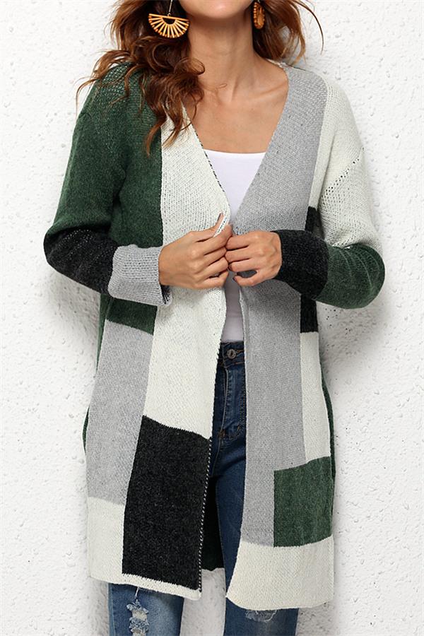 Knit Multi color Long Sleeve Cardigan