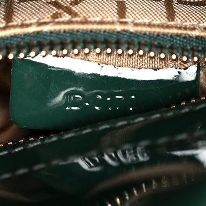 Patent Cannage Mini Lady Dior Pine Green