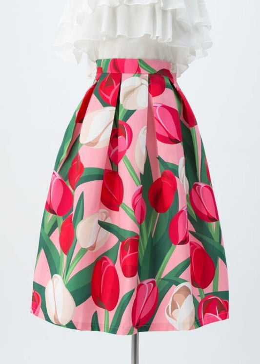 Stylish Rainbow Print High Waist Maxi Skirts