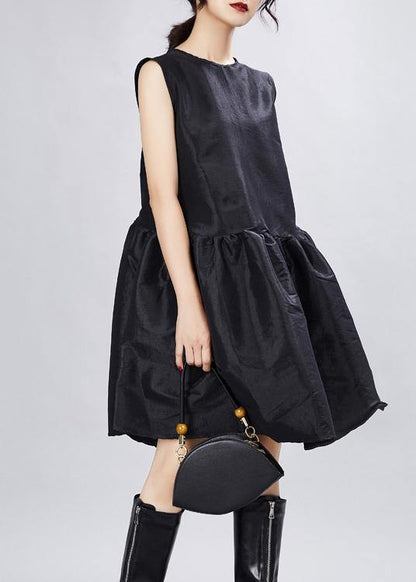 Boho Black O-Neck Half Sleeve Dress Summer