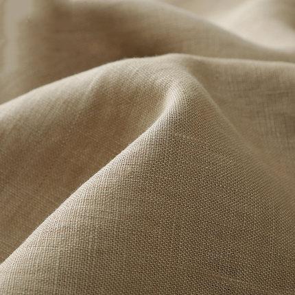 Khaki Linen A-line Midi Skirts For Women