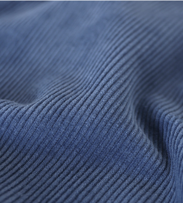Corduroy Solid Color Plus Velvet Thick Loose Turtleneck Top