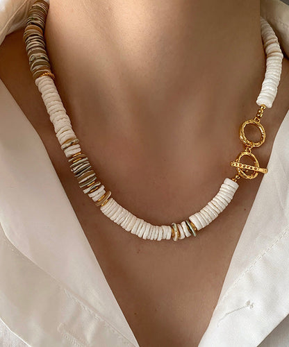 Light Luxury Shell Bead Natural Stone Collarbone Necklace