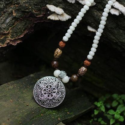 Retro Ethnic Style Handmade White Bodhi Necklace