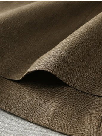 Solid Color Elastic Waist A-Line Casual Linen Skirt