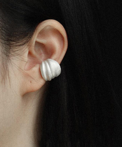Bohemian White Sterling Silver Hoop Earrings