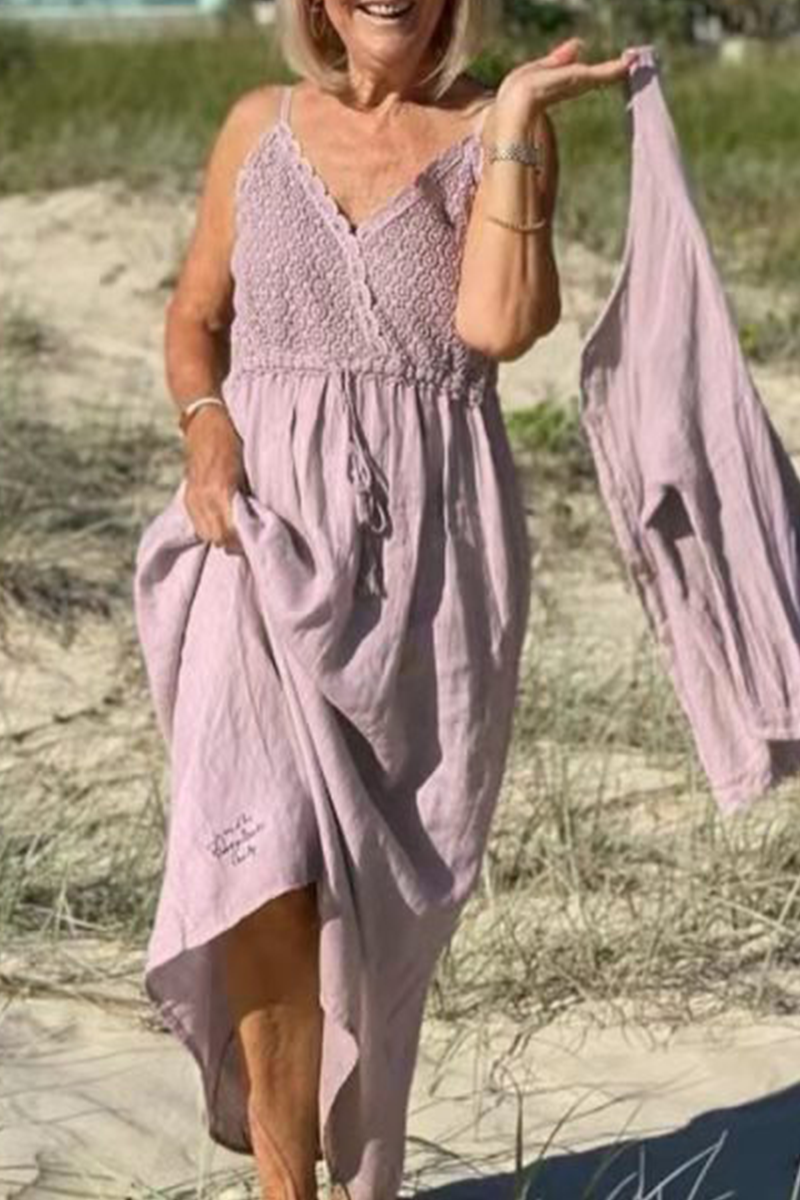 Casual Solid Split Joint Spaghetti Strap Straight Dresses
