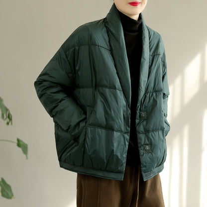 Women Winter Retro Casual Down Coat