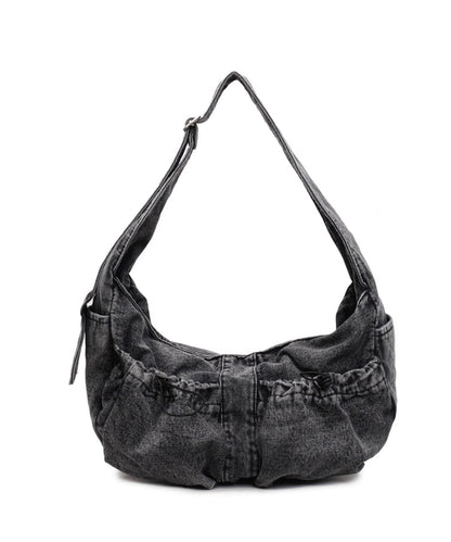 Casual Blue Denim Pockets Large Capacity Crossbody Bag