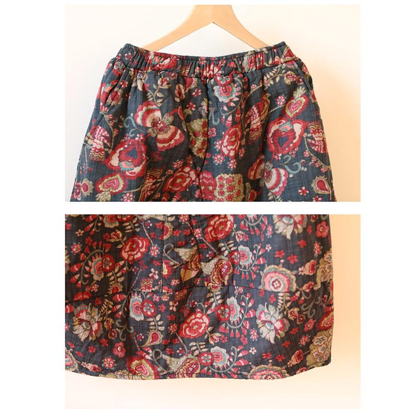 Vintage Printed Quilted Skirt