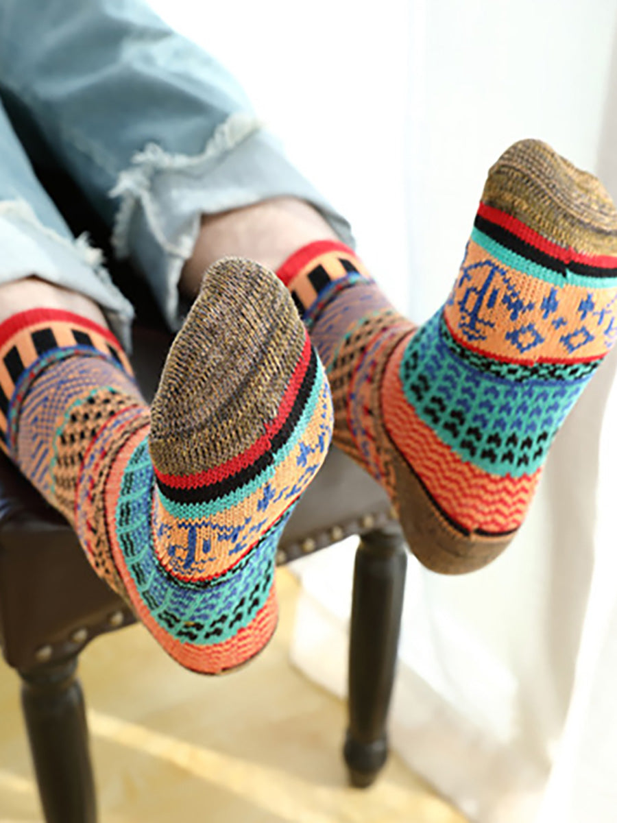 Female Knitted Casual Vintage Thick Warm Socks