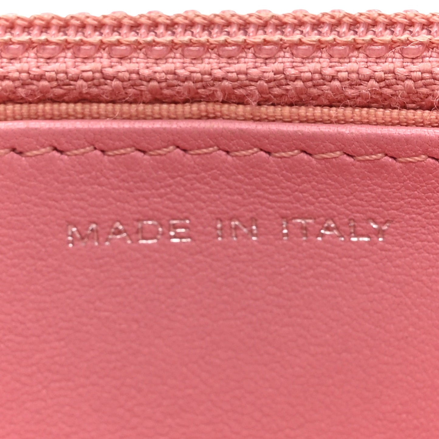Lambskin Quilted CC Crossing Wallet On Chain WOC Pink