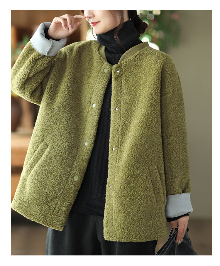 Retro Fashion Soft Lamb Wool Coat