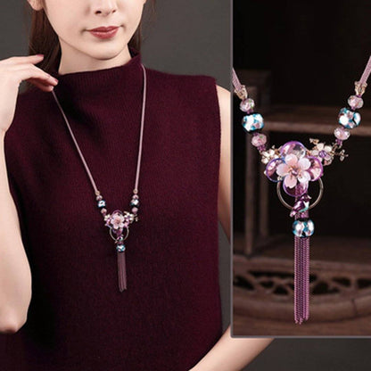 Women Retro Ornament Chain Simple Pendant Accessories Necklace