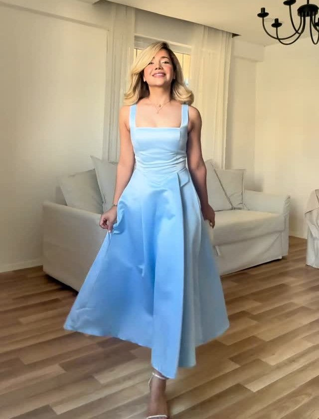 Sexy U Collar Solid Color Casual Dress
