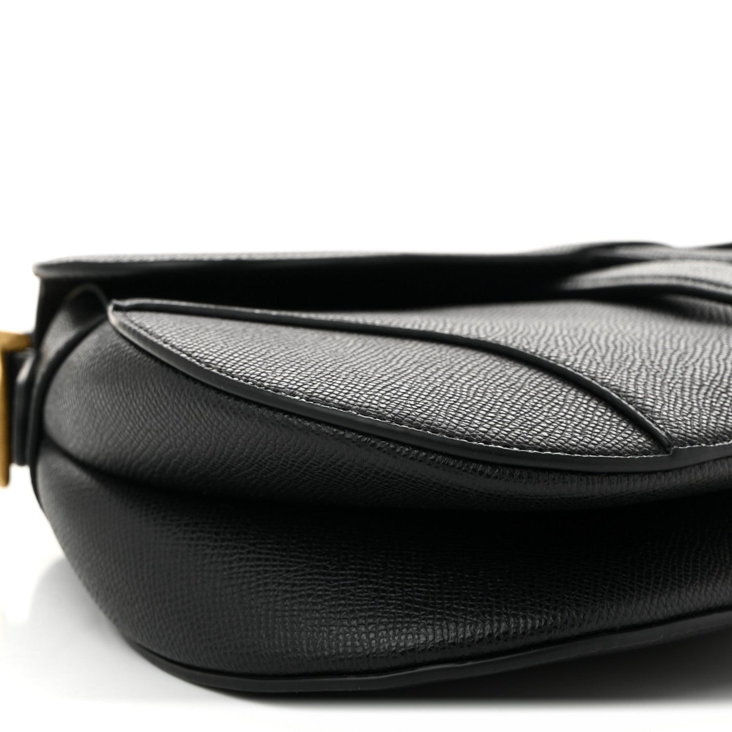 Grained Calfskin Saddle Bag Black