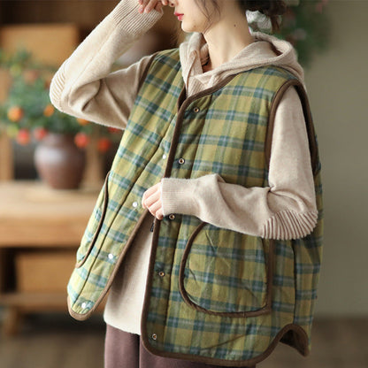Double Sided Vest Brushed Quilted Padded Thick Sleeveless Vest