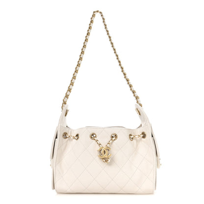 Caviar Quilted Mini Chanel 25 Handbag White