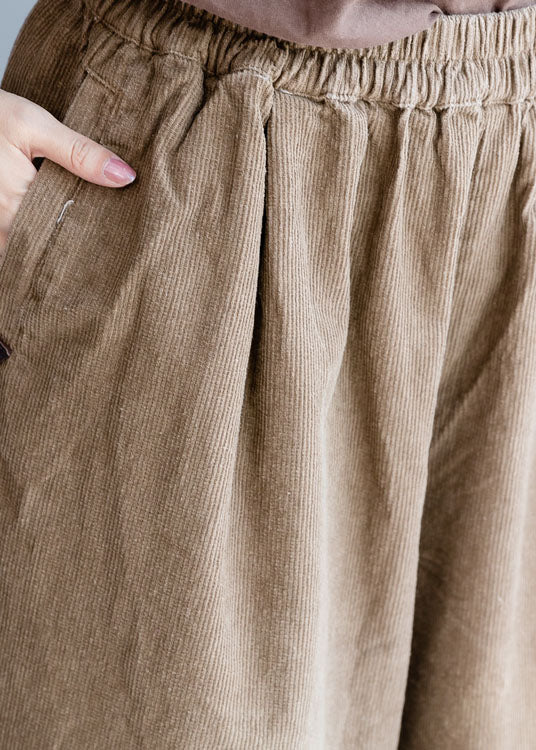 Natural Coffee Corduroy wide leg Pants