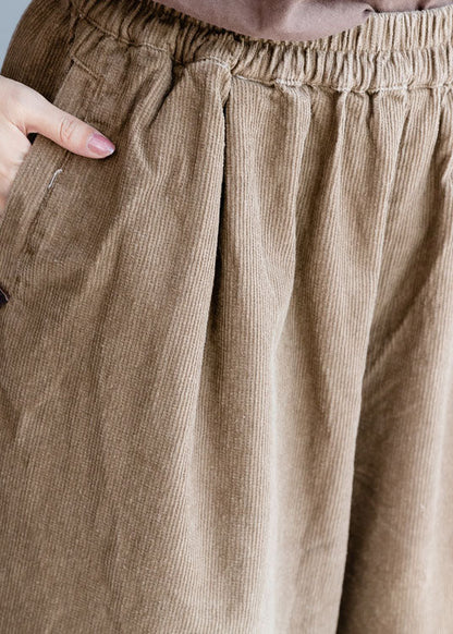 Natural Coffee Corduroy wide leg Pants