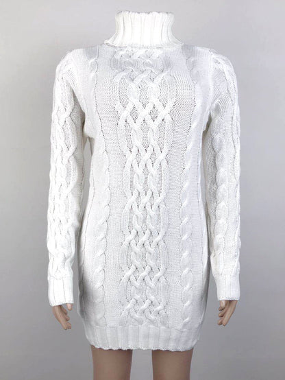 Turtleneck Cable Knit Dress