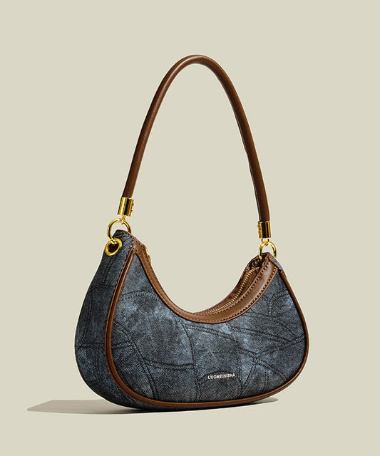 Elegant Tie Dye Patchwork Faux Leather Hobo Bag