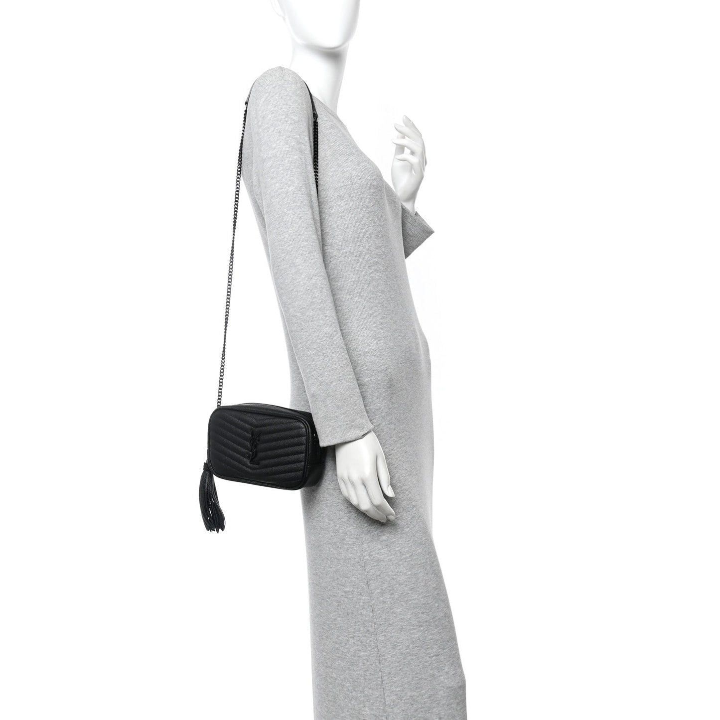 Grain De Poudre Matelasse Monochrome Monogram Mini Lou Camera Bag Black