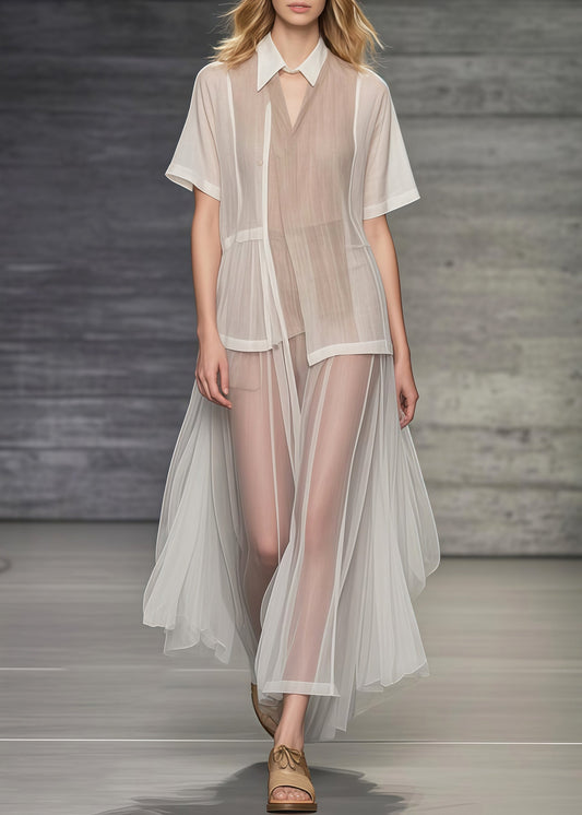 Bohemian Khaki Asymmetrical Patchwork Tulle Robe Dresses Summer
