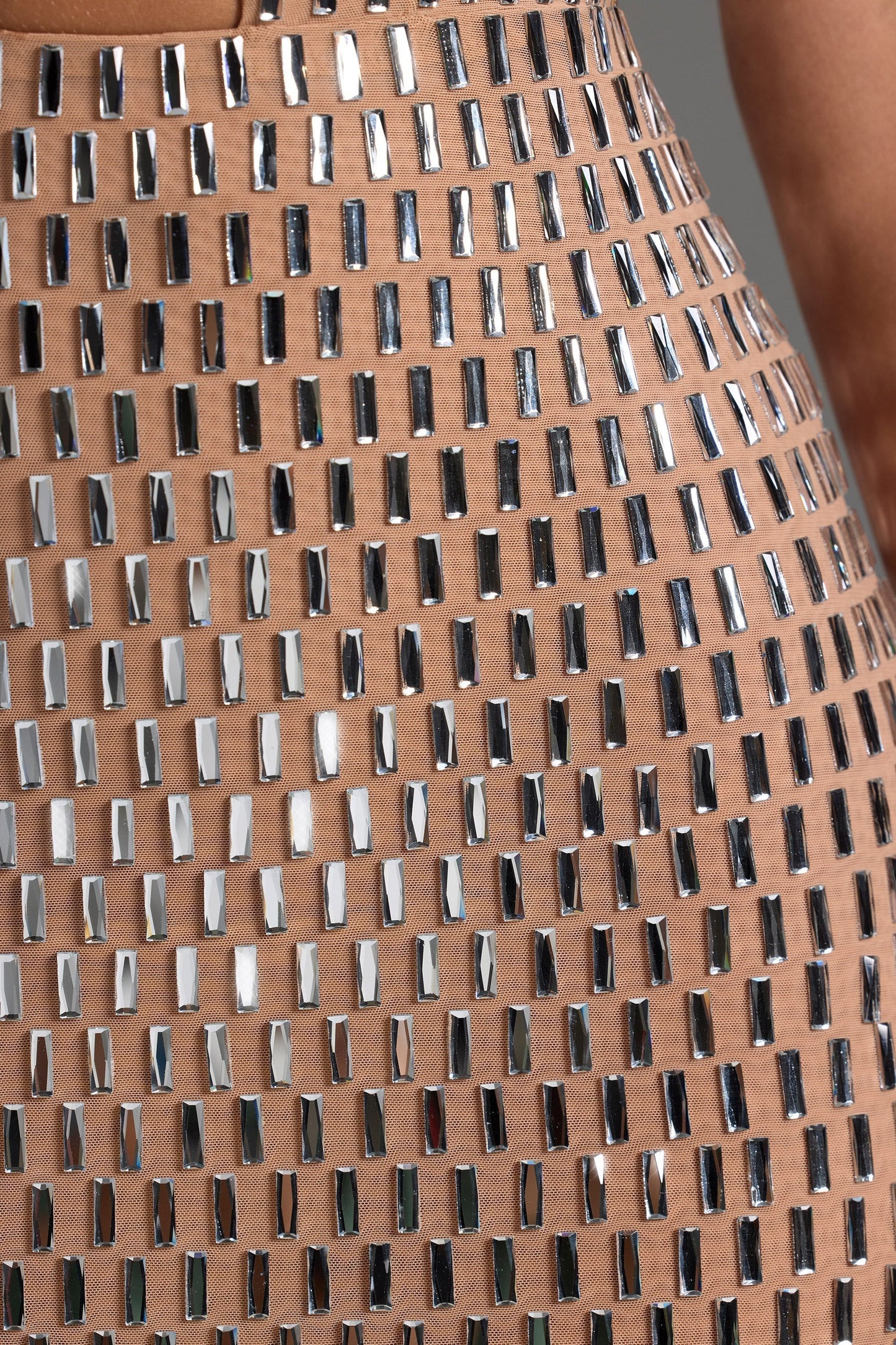 Embellished Cut-Out Mini Dress In Honey