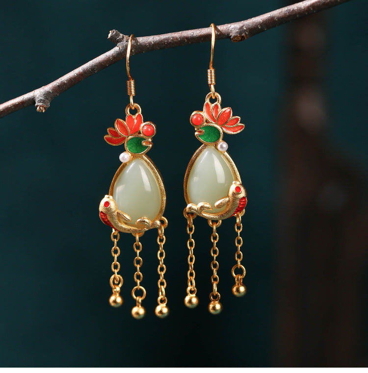 Court Style Tassel Retro Literary Earrings