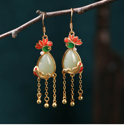 Court Style Tassel Retro Literary Earrings