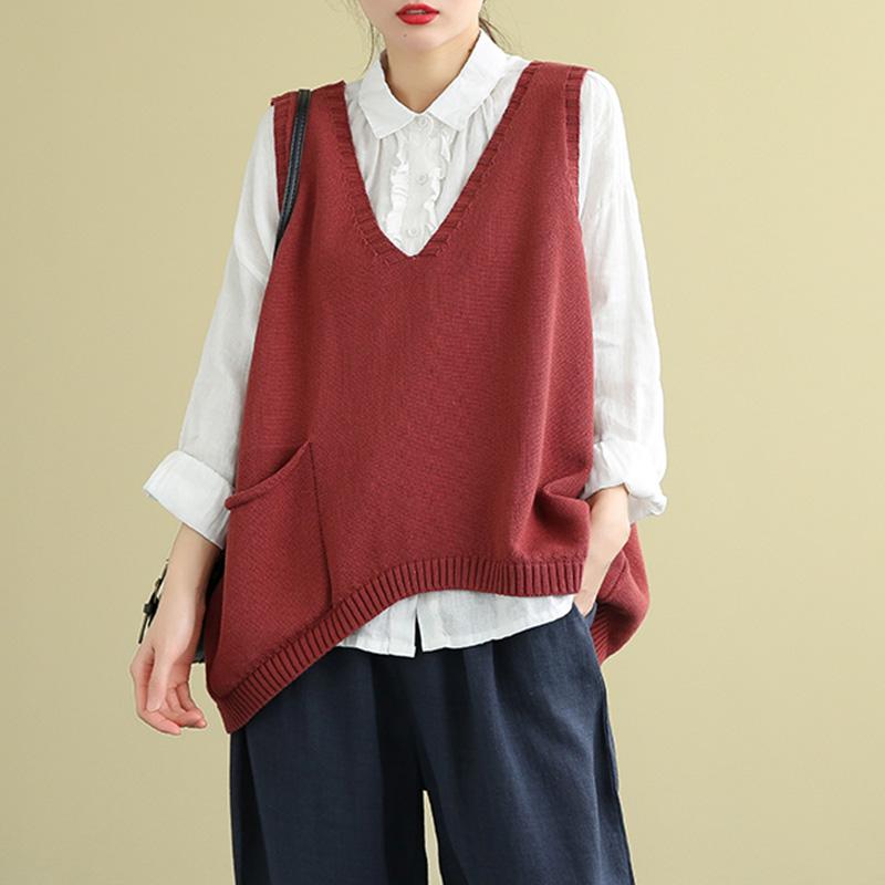 Women's Retro Knitted Pullover Sweater Vest