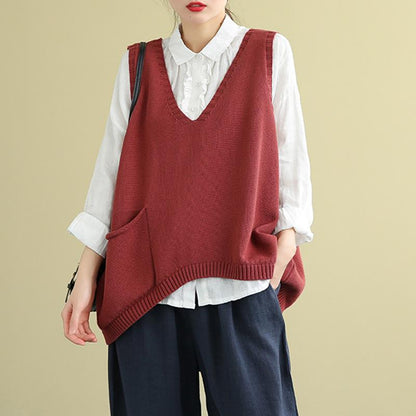 Women's Retro Knitted Pullover Sweater Vest