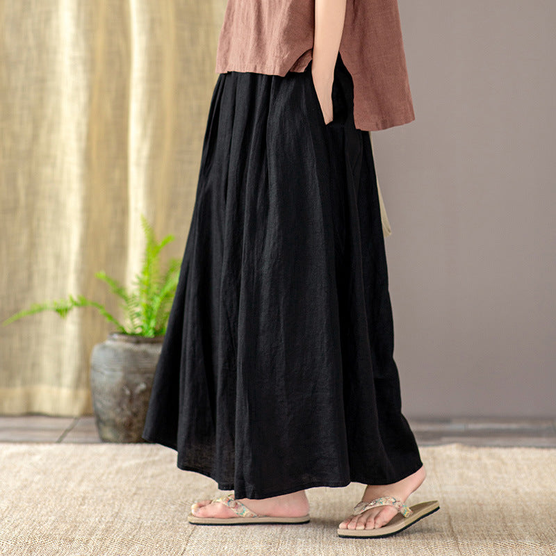 Cozy Linen New Loose Simple Skirt