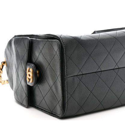Caviar Quilted Small Chanel 25 Handbag Black