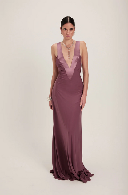 Temperament Deep V-neck Slim-Fit Personality Back Dress